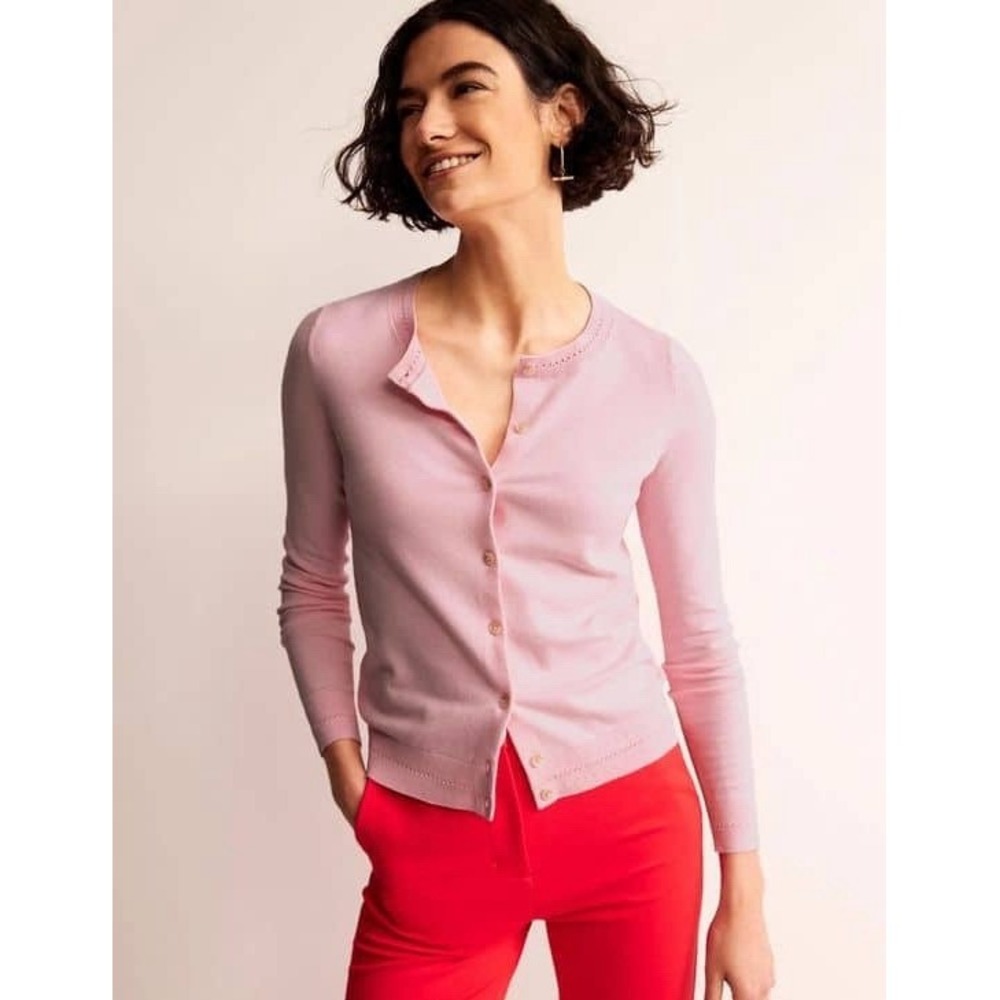 Boden Catriona Cardigan Orchid Pink Size XL Casual Classic